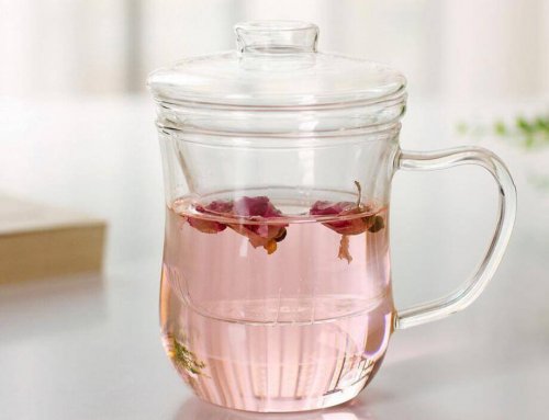 350ml Glass Flower Tea Cup